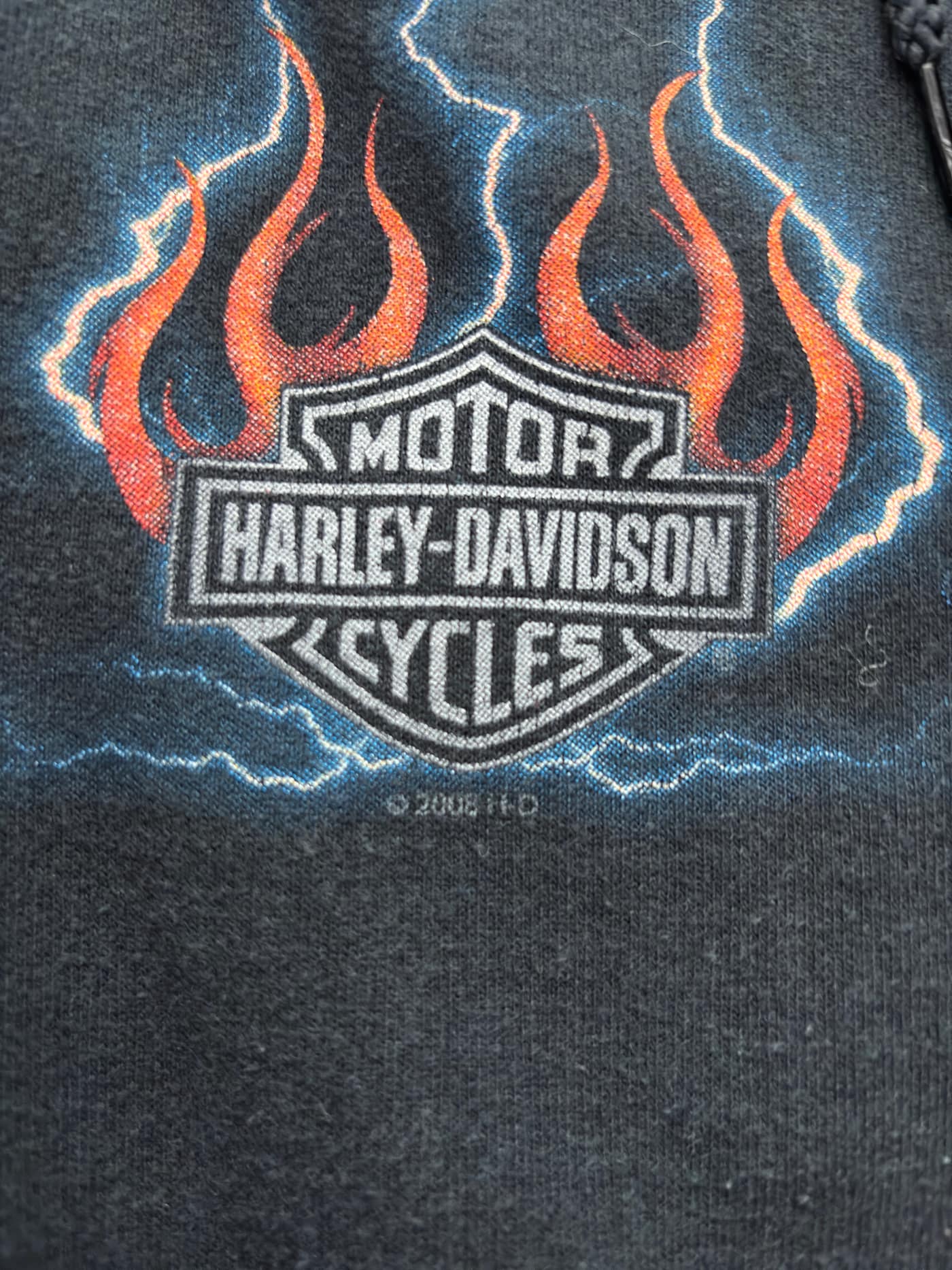 Harley Davidson Vintage Harley Davidson Zip Up Hoodie Flames Print