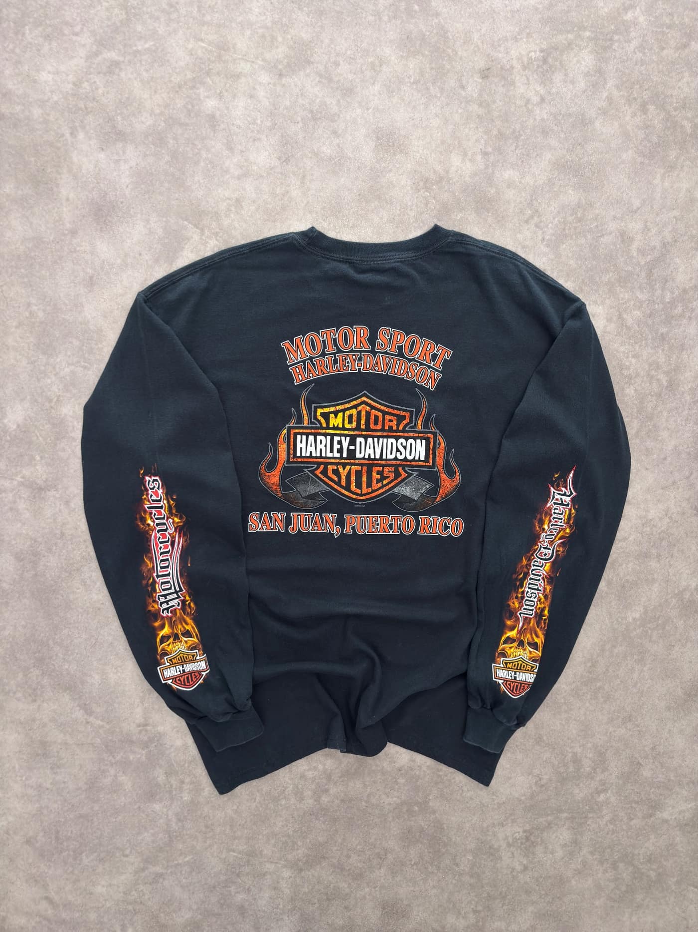 Harley Davidson Vintage Harley Davidson Longsleeve Flames - vista 2 - Fabricsonder