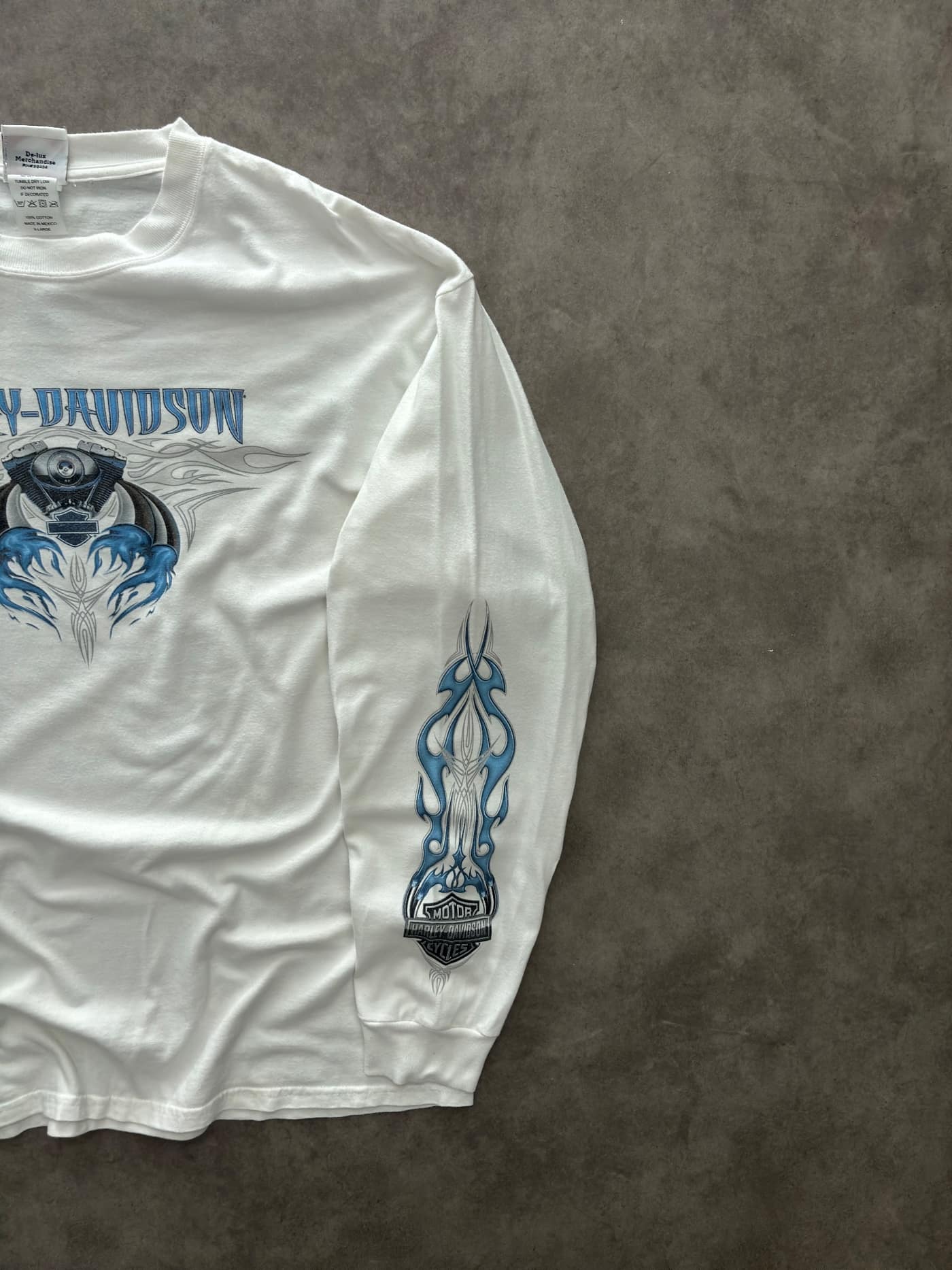 Harley Davidson Vintage Harley Davidson Longsleeve Flames - vista 2 - Fabricsonder