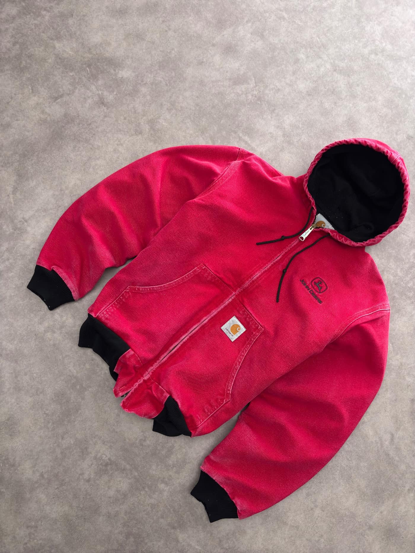Carhartt Carhartt Active Jacket Vintage Sunfaded Red 90s Made In Usa - vista 2 - Fabricsonder