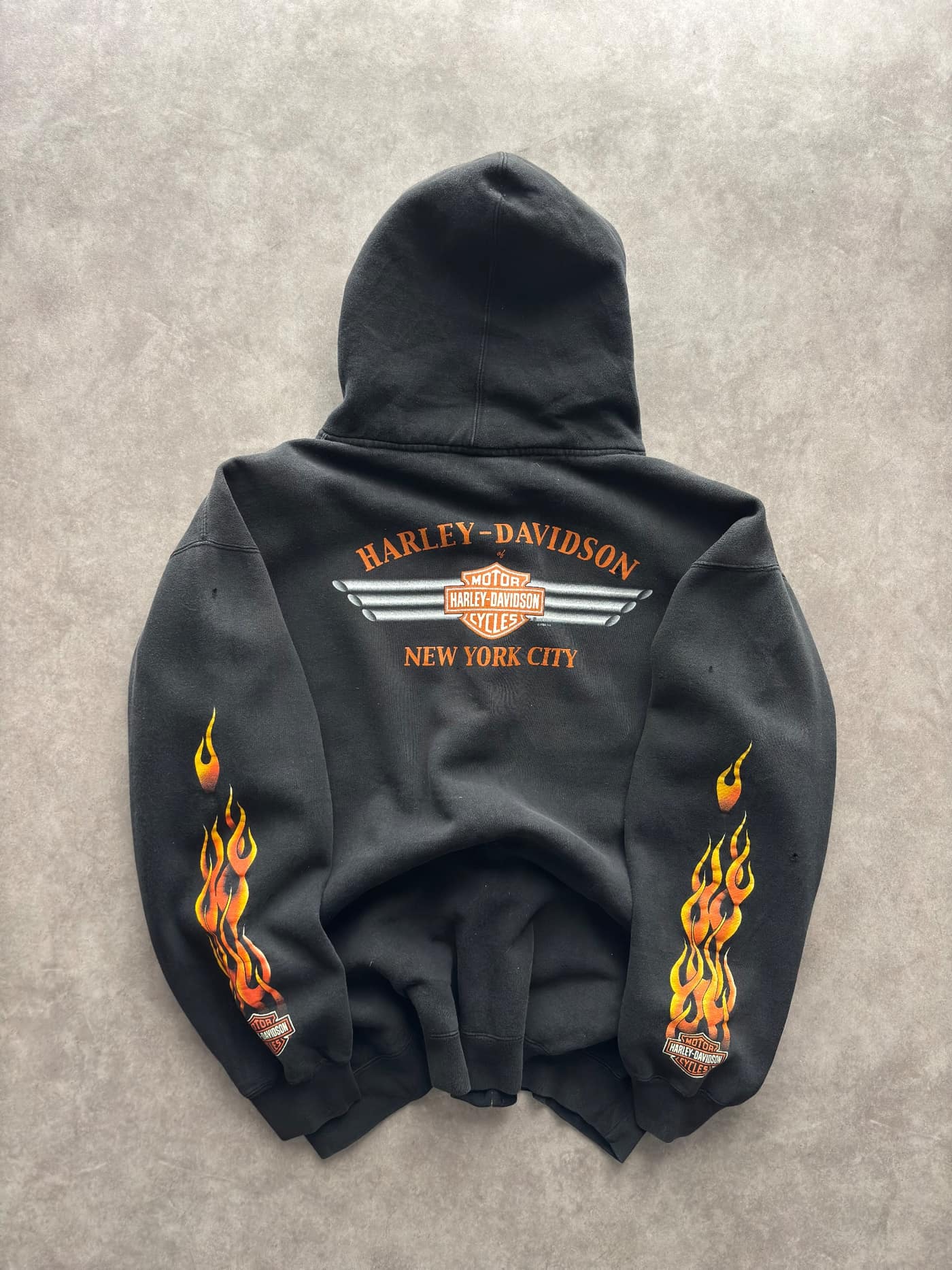 Harley Davidson Vintage Harley Davidson Zip Up Hoodie Flames - vista 2 - Fabricsonder